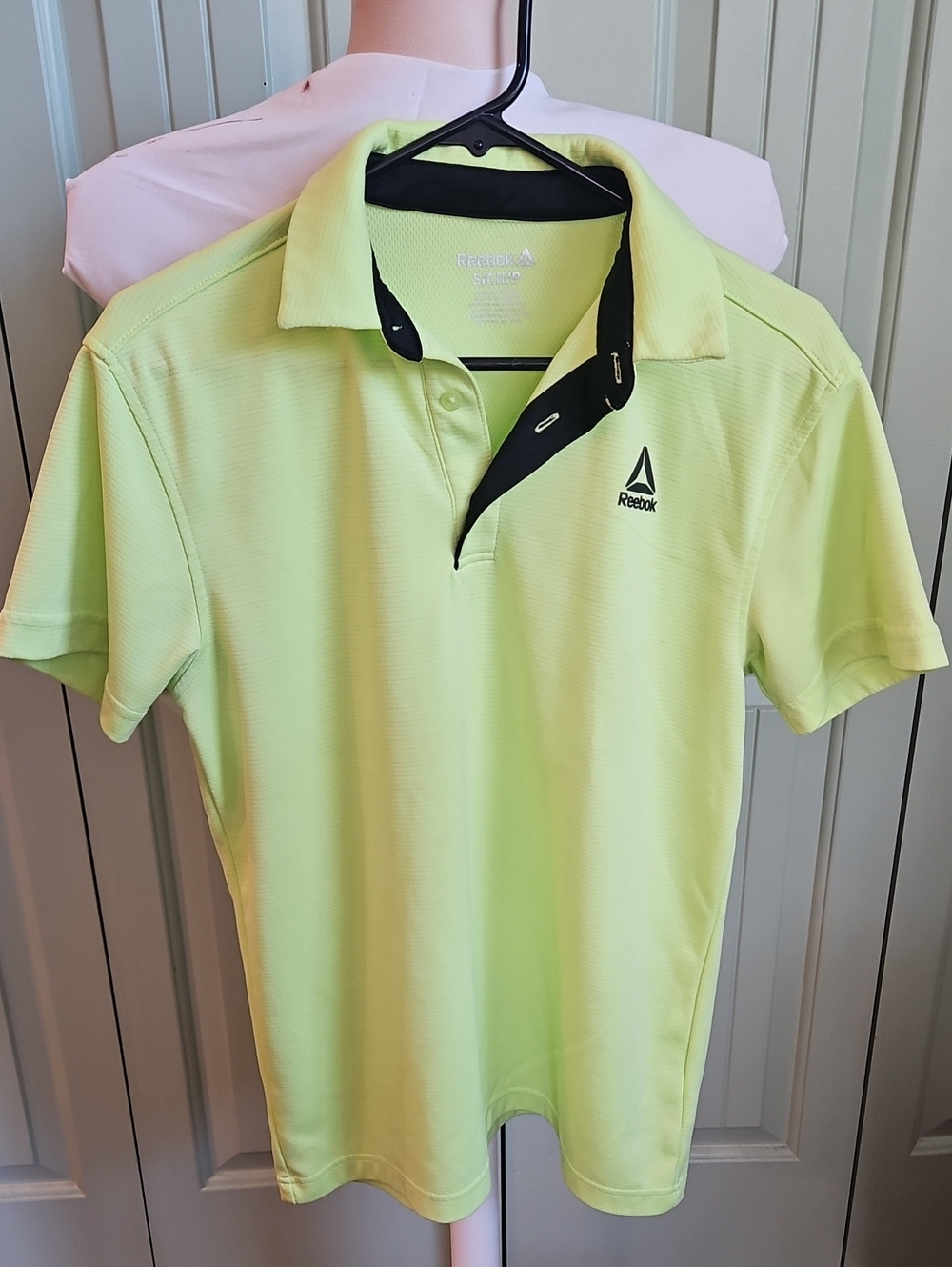 Reebok Men’s Neon Green Polo with Black Trim